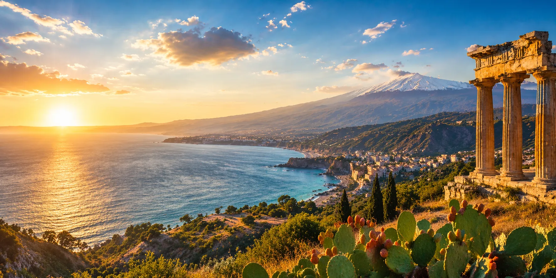 Splendido panorama della Sicilia